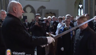 A Lifelong Oath: A senior Vitézi Rend member initiates publicist and writer Zsolt Bayer, known as one of Hungary’s most outspoken anti-Semites, into the order in 2012.