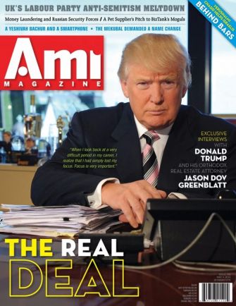 Cover of Ami Magazine featuring interview with Donald Trump