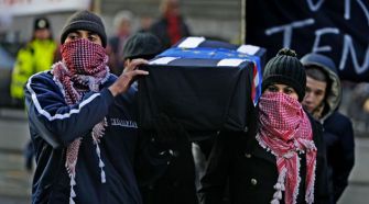 Anger at Israel: Dutch Muslims protest Israeli war in Gaza.