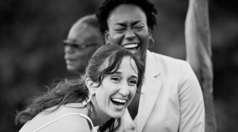 Happily Married: Helena Miller and Dara Raspberry celebrate their wedding in 2010. They are fighting to force Pennsylvania to recognize their union.