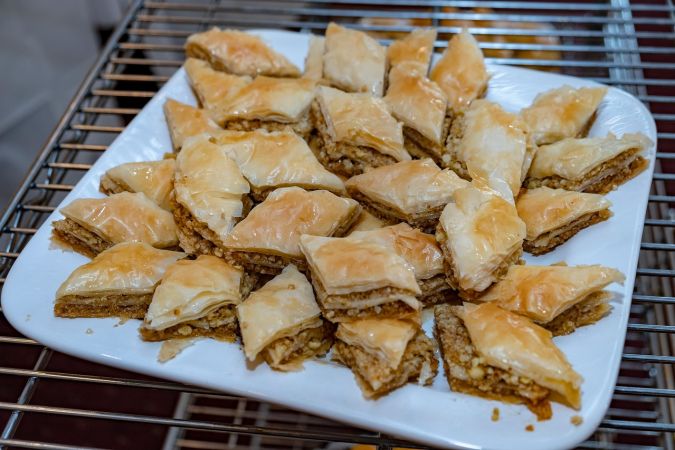 Baklava at Iraqi Jewish Baghdad hangings memorial program by the Forward