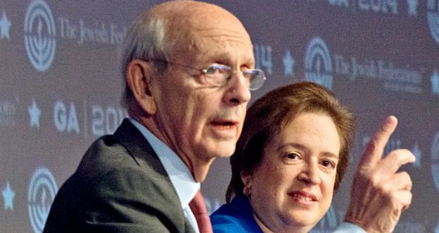 Supreme Court justices Stephen Breyer and Elena Kagan speak at the 2014 General Assembly conference of the Jewish Federations of North America.